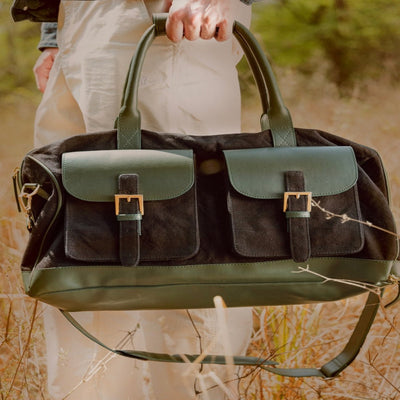 Ajax Vegan Leather Duffle Bag - Black – Travel Duffel on Brown Living™. SKU: TDGH2025 - 1002. Img 6.