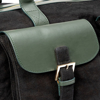 Ajax Vegan Leather Duffle Bag - Black – Travel Duffel on Brown Living™. SKU: TDGH2025 - 1002. Img 3.