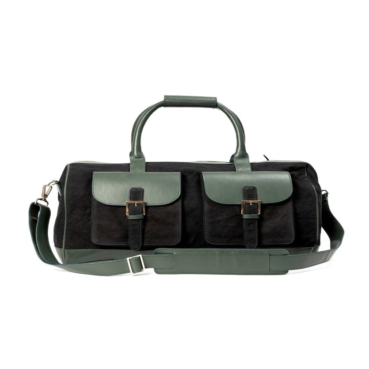 Ajax Vegan Leather Duffle Bag - Black – Travel Duffel by Green Hermitage available on Brown Living™. . SKU: TDGH2025 - 1002. Img 1.