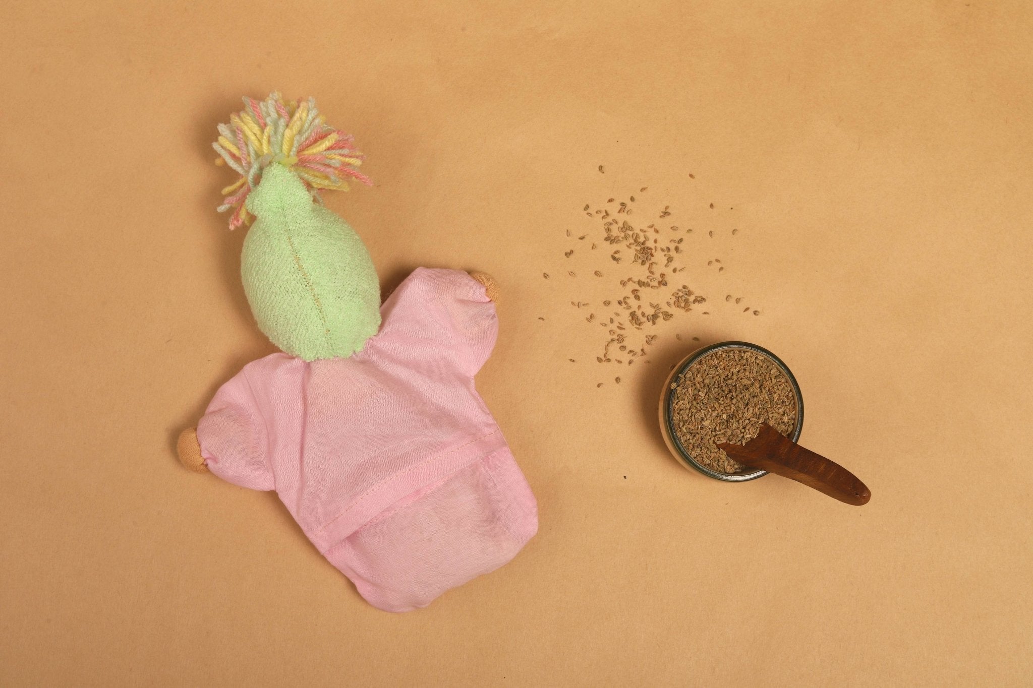 Ajwain Comfort Doll – Soft Aromatic Doll for Babies – Soft Toy on Brown Living™. SKU: AD4. Img 2.
