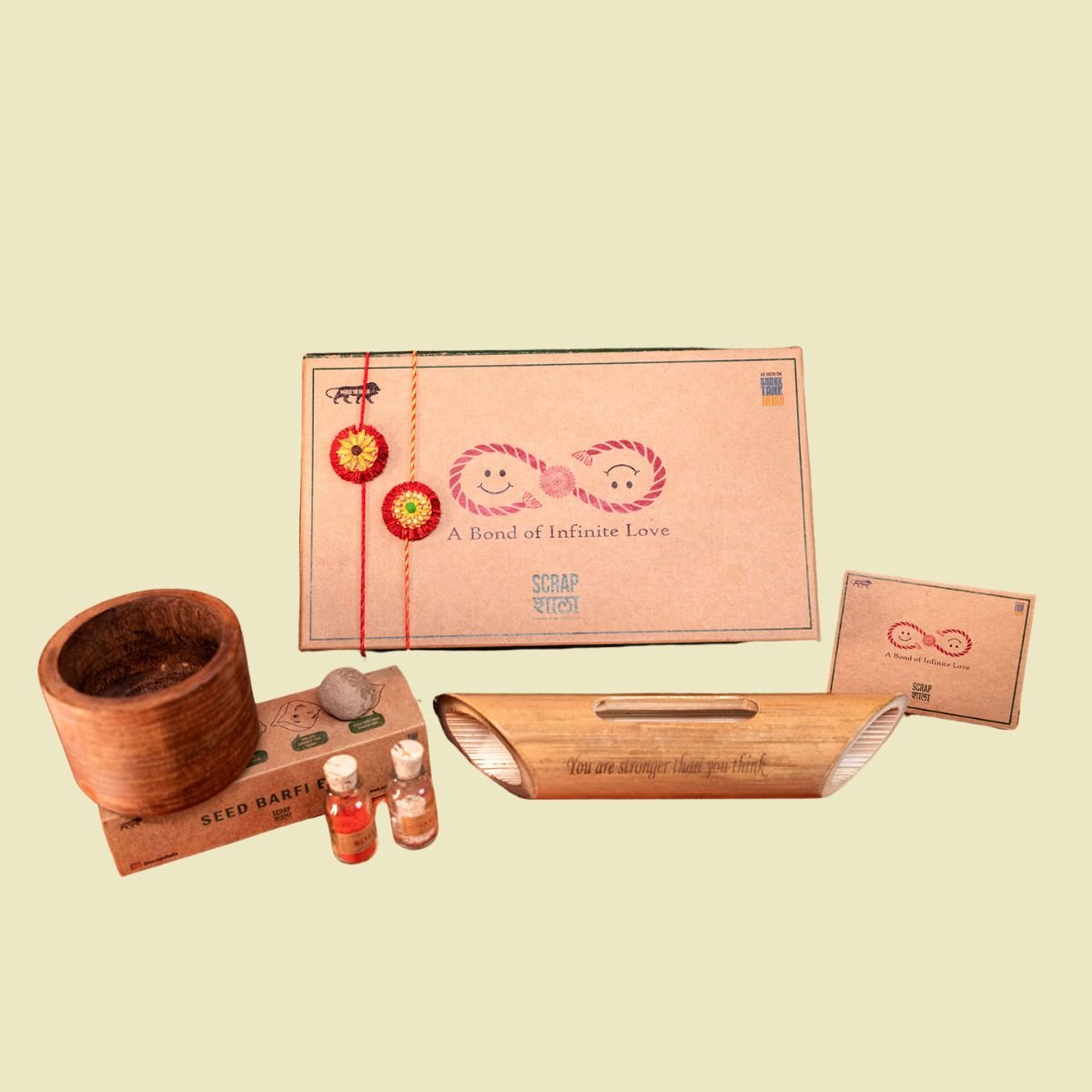 Akkad - Bakkad Rakhi Gift Box | Set of 2 Plantable Rakhi , Bamboo Speaker & Planting Material | Verified Sustainable by Brown Living™