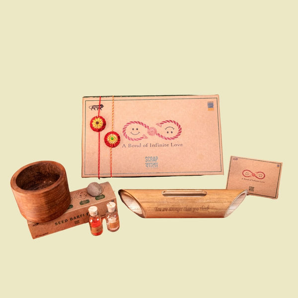Akkad - Bakkad Rakhi Gift Box | Set of 2 Plantable Rakhi , Bamboo Speaker & Planting Material | Verified Sustainable Rakhi on Brown Living™