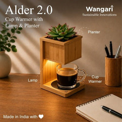 Alder 2.0 Cup Warmer with Lamp & Planter – Desk Accessories on Brown Living™. SKU: MT595. Img 2.
