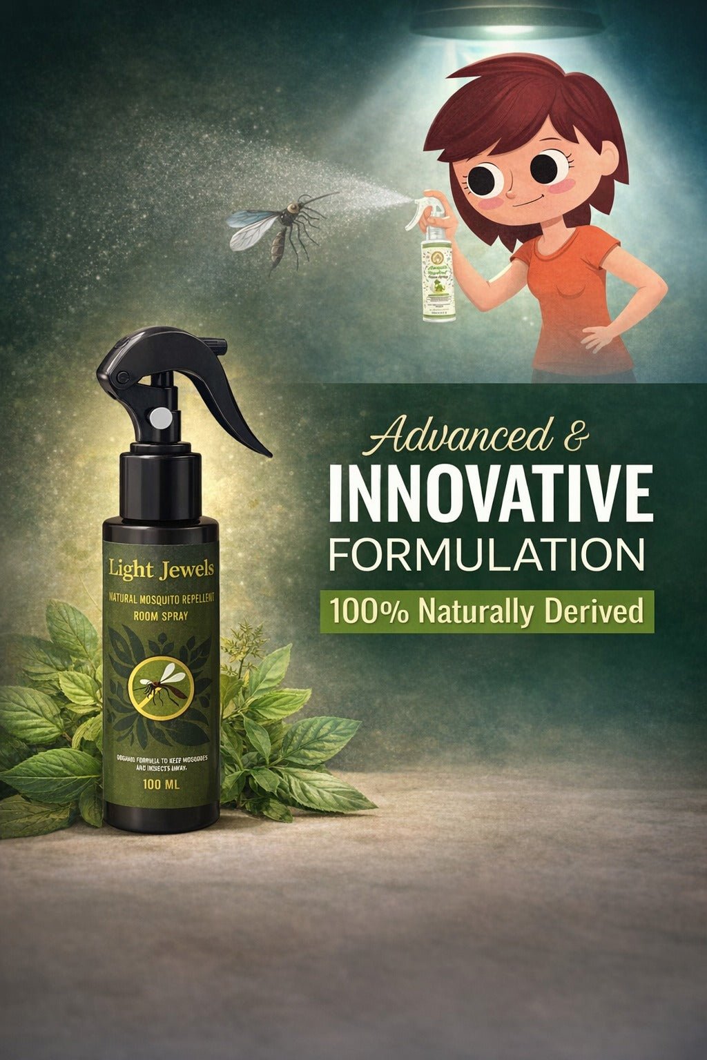 All Natural Mosquito Repellent Spray Herbal Insect Protection – Fragrance Diffusers on Brown Living™. SKU: SN1263. Img 3.