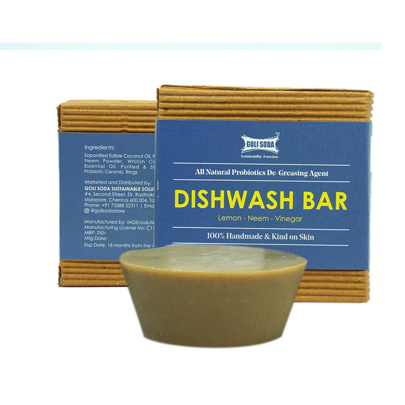 All Natural Probiotic De Greasing Agent Dishwash Bar Set of 2 | Verified Sustainable by Brown Living™