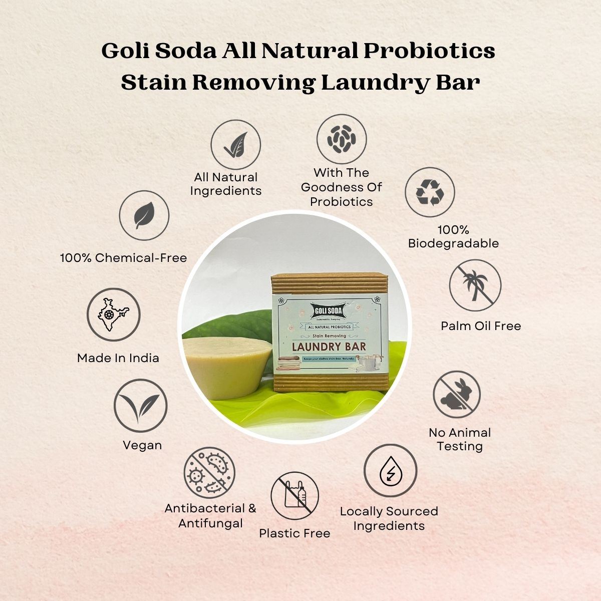 All Natural Probiotics Stain Removing Laundry Bar | Verified Sustainable by Brown Living™