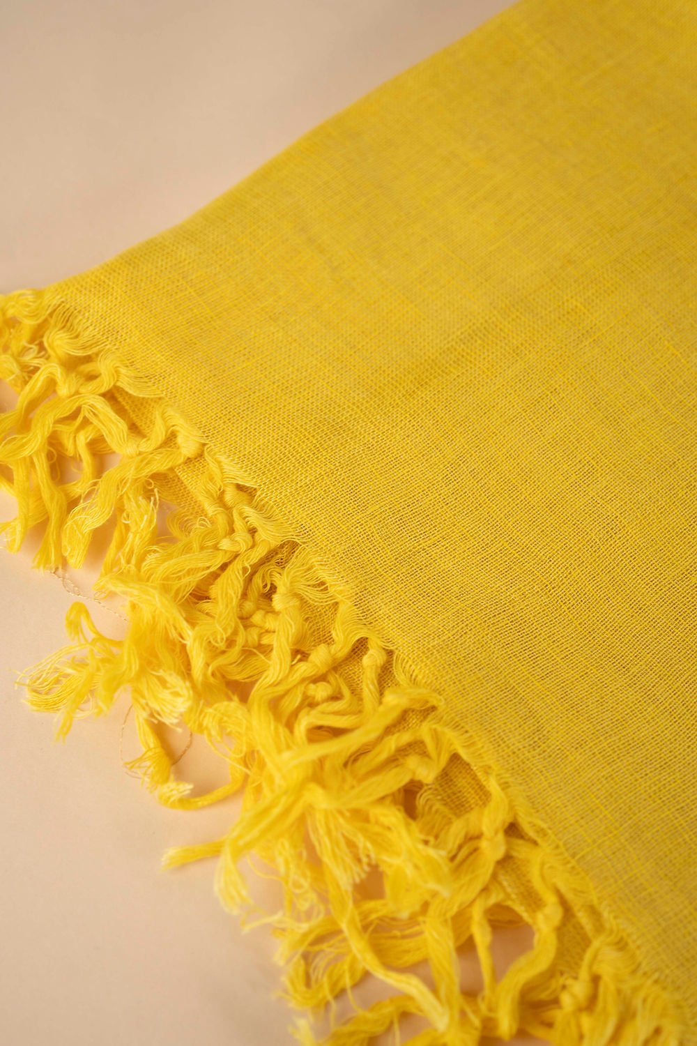 All Season Linen Scarf – Yellow | Lightweight Everyday Wrap for Women – Womens Scarf on Brown Living™. SKU: ANTASSY. Img 3.
