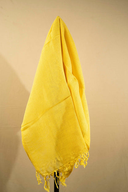 All Season Linen Scarf – Yellow | Lightweight Everyday Wrap for Women – Womens Scarf on Brown Living™. SKU: ANTASSY. Img 6.