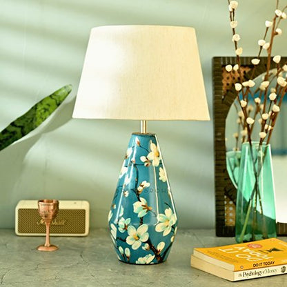 Almond Blossoms Night Lamp | Handcrafted Mango Wood Table Lamp | Verified Sustainable by Brown Living™