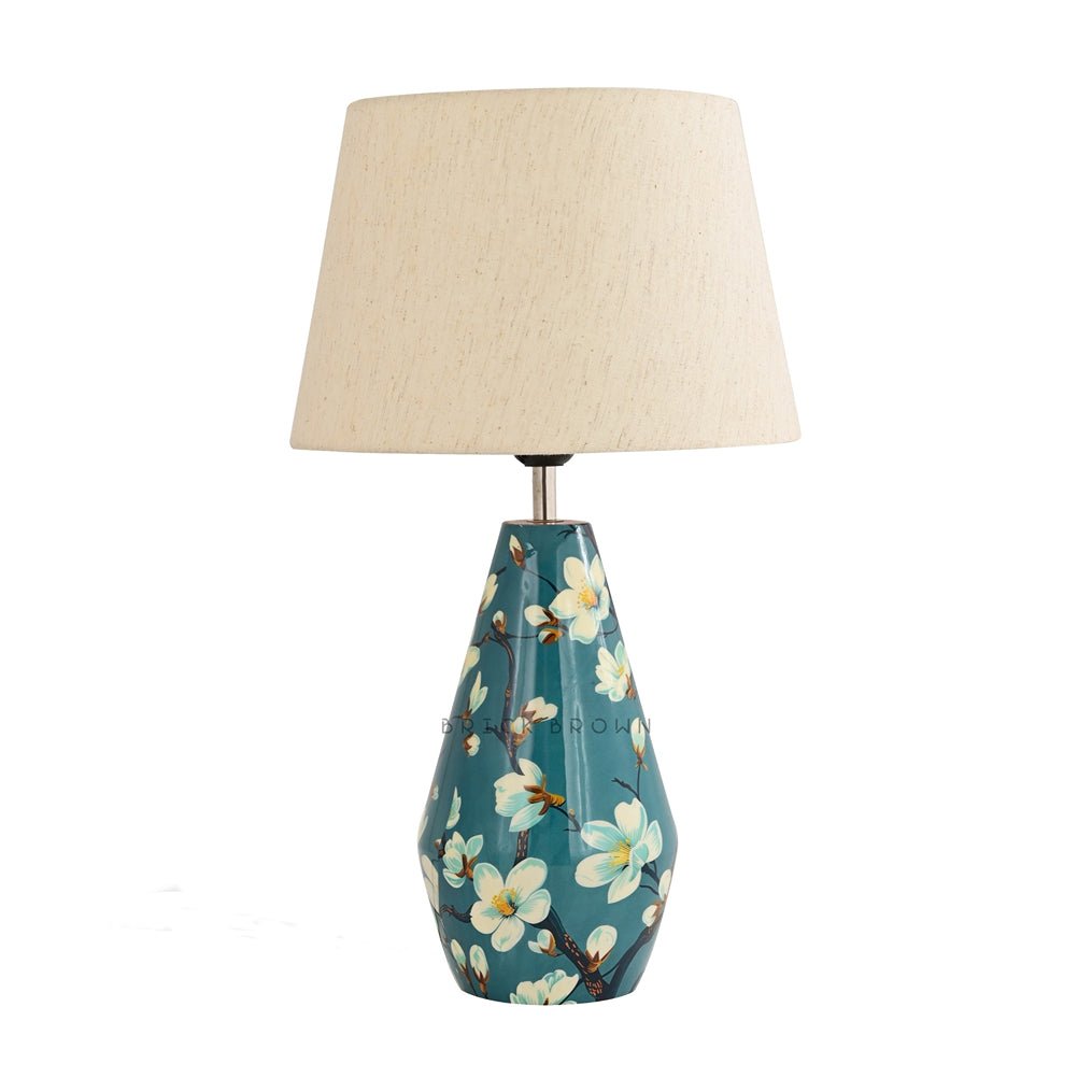 Almond Blossoms Night Lamp | Handcrafted Mango Wood Table Lamp | Verified Sustainable by Brown Living™