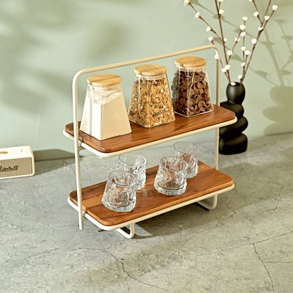 Almond - Handcrafted Acacia Wood Kitchen Organizer | Spice Rack | Verified Sustainable by Brown Living™