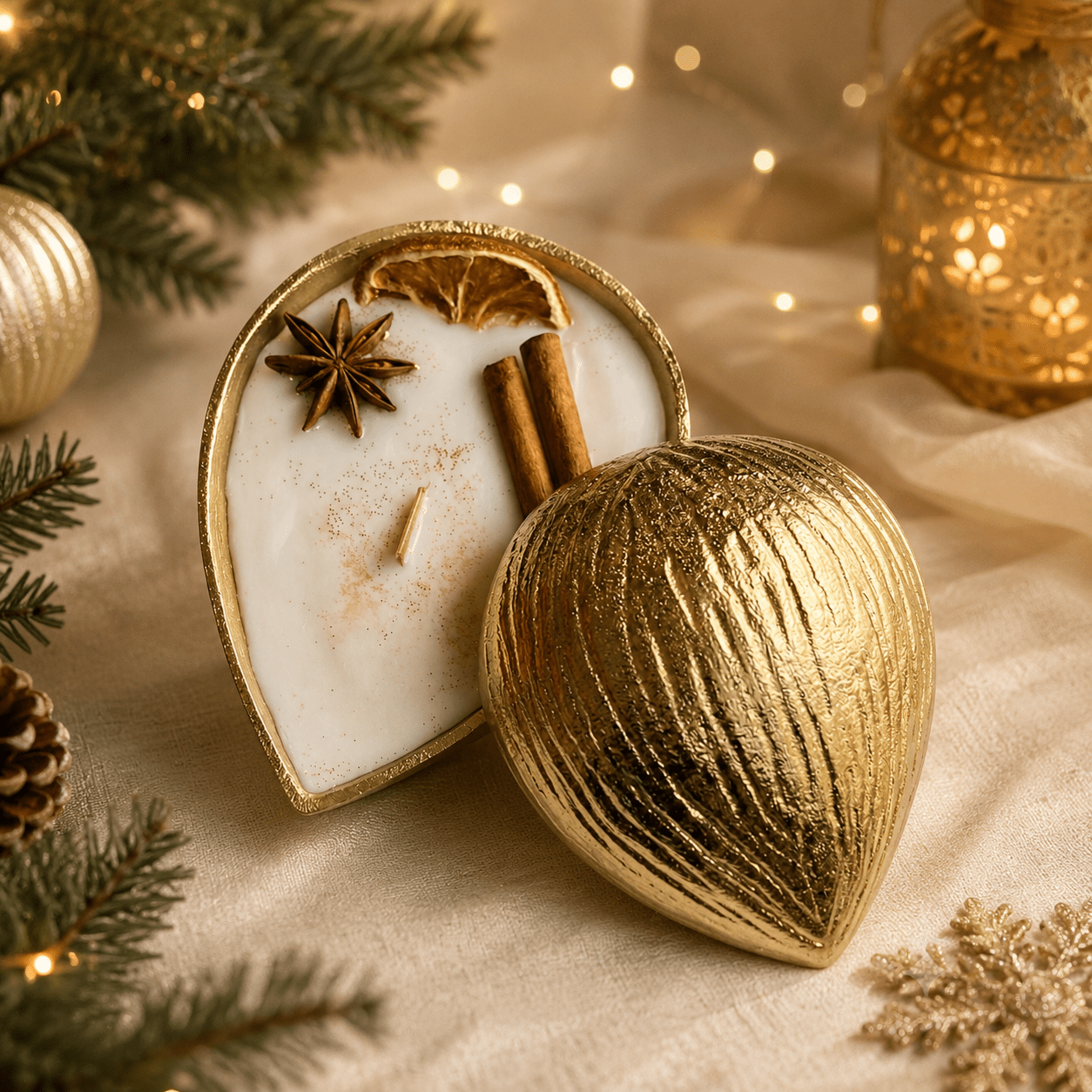 Almond Spiced Bowl Candle | Handcrafted Scented Decorative Candle – Candles & Fragrances on Brown Living™. SKU: ABC1001. Img 1.