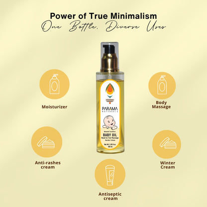 Almond - Turmeric Baby Oil Head to Toe Massage - 100ml | Verified Sustainable by Brown Living™