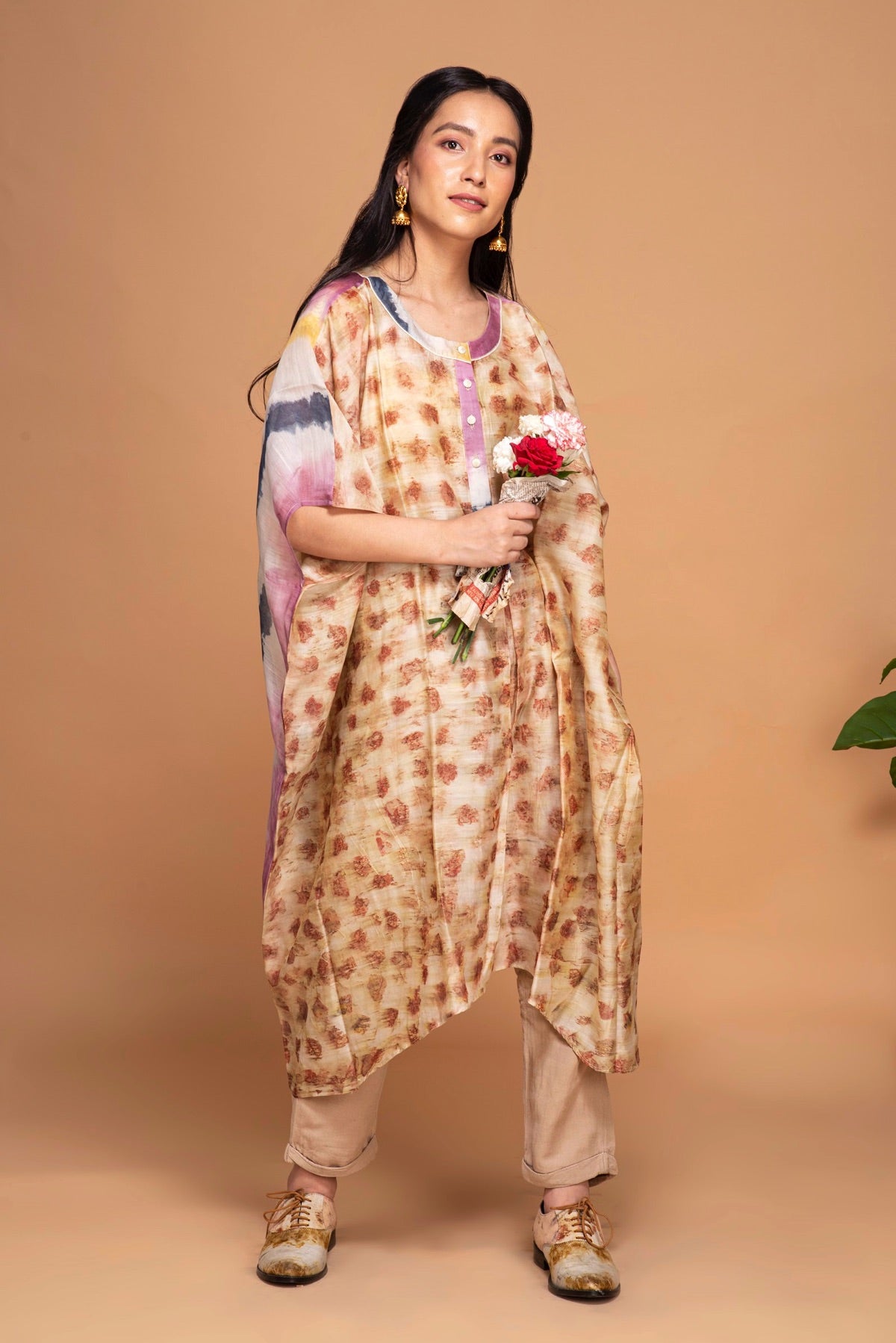 Amara - Naturally Dyed Handcrafted Chanderi Rohanna Kurti - Multi | Verified Sustainable by Brown Living™