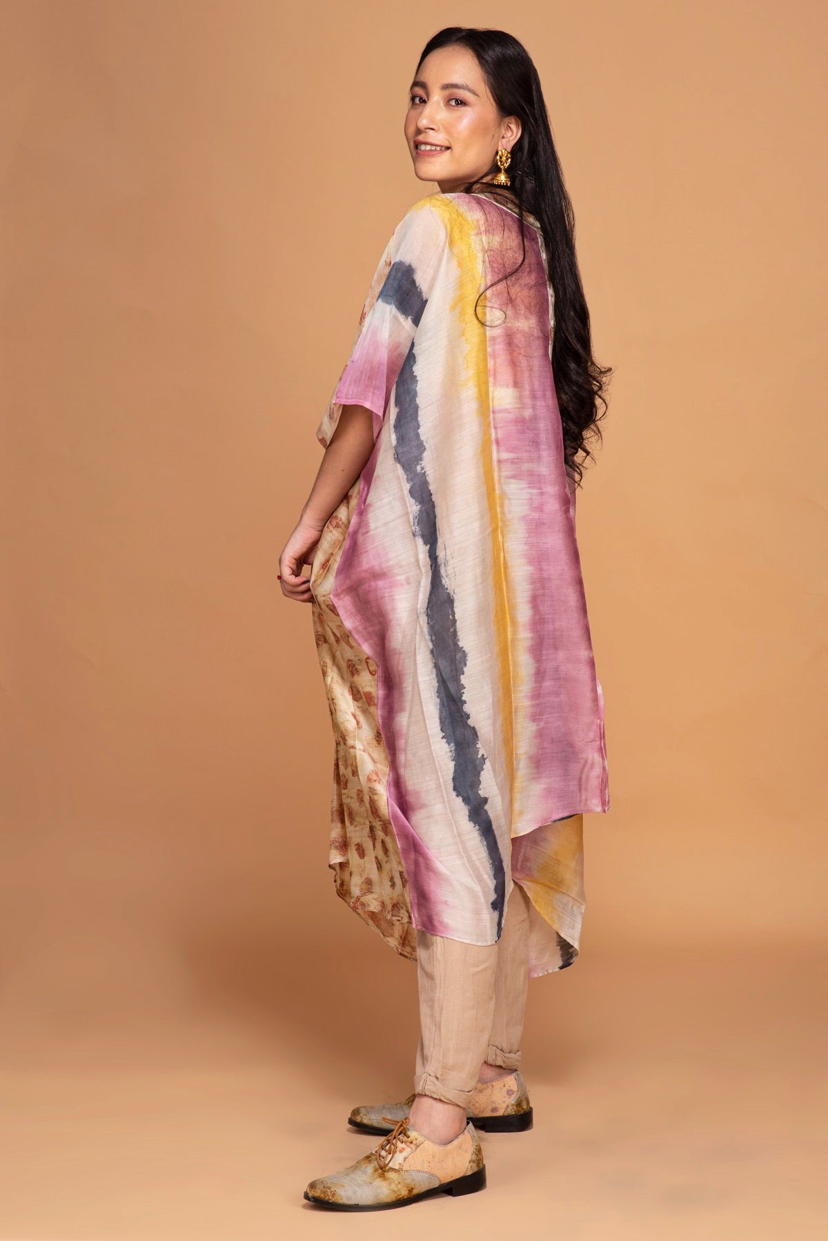 Amara - Naturally Dyed Handcrafted Chanderi Rohanna Kurti - Multi | Verified Sustainable by Brown Living™