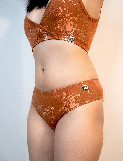 Amber Cotton Lingerie Set – Womens Accessories on Brown Living™. SKU: 008AMORA - TangaBrownSpltrAOP - XS. Img 2.
