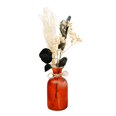Amber Decorative Vase with Dried Flowers | Amber Haven Glass Decor – Vases on Brown Living™. SKU: V-413. Img 4.