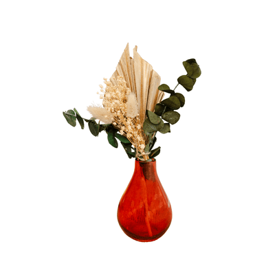 Amber Decorative Vase with Flower Bunch | Serenity Glass Home Decor – Vases on Brown Living™. SKU: V-421. Img 6.