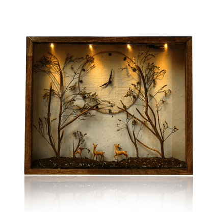 Amber Hour Table Clock | Handcrafted Wooden Desk Clock – Home Decor on Brown Living™. SKU: CL-AH. Img 3.