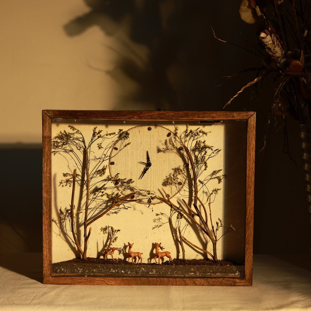 Amber Hour Table Clock | Handcrafted Wooden Desk Clock – Home Decor on Brown Living™. SKU: CL-AH. Img 1.