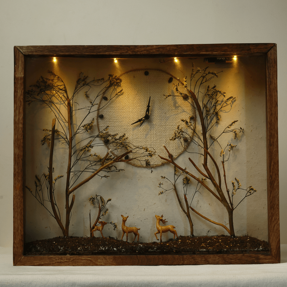 Amber Hour Table Clock | Handcrafted Wooden Desk Clock – Home Decor on Brown Living™. SKU: CL-AH. Img 2.