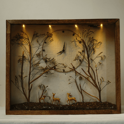 Amber Hour Table Clock | Handcrafted Wooden Desk Clock – Home Decor on Brown Living™. SKU: CL-AH. Img 2.