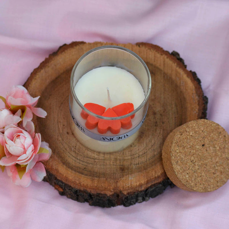 Amber & Rose Heart Jar Soy Wax Candle | Verified Sustainable Candles & Fragrances on Brown Living™