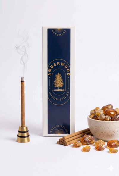 Amberwood Dhoop Sticks | Warm & Woody Incense – Pooja Needs on Brown Living™. SKU: EMDS05_1. Img 5.