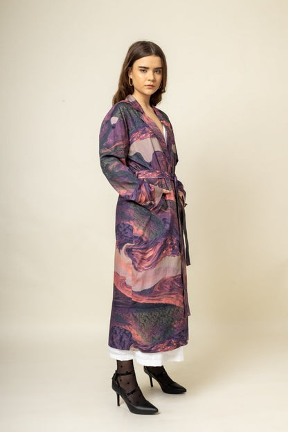 Amelia Printed Upcycled Cotton Trench | Verified Sustainable by Brown Living™