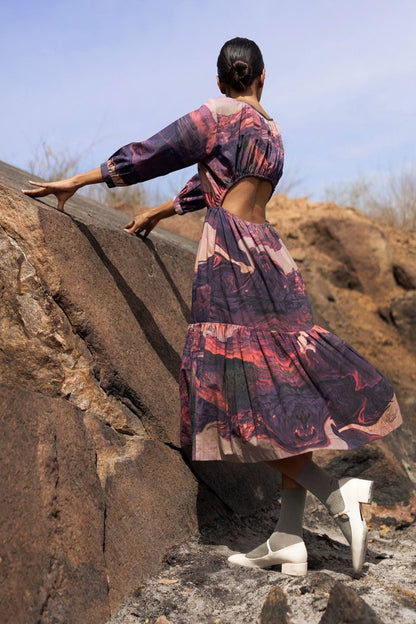 Amin Printed Upcycled Cotton Dress | Verified Sustainable by Brown Living™