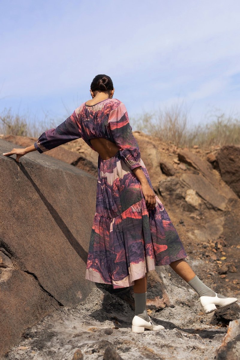 Amin Printed Upcycled Cotton Dress | Verified Sustainable by Brown Living™