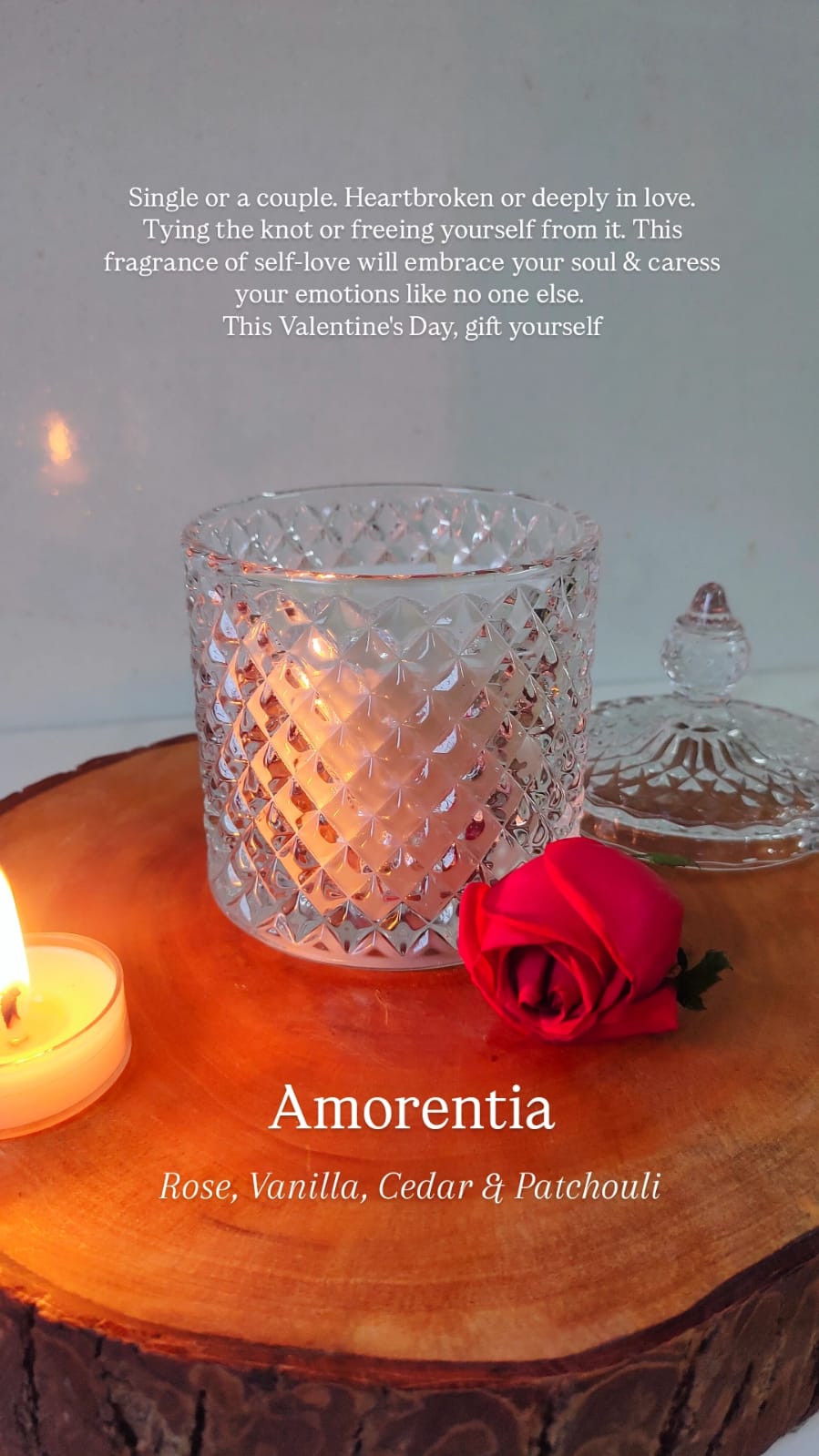 Amorentia Romantic Scented Candle | Valentine’s Day Gift – Candles & Fragrances on Brown Living™. SKU: BGASC. Img 3.