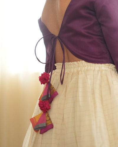 Anagha Lehenga Set in Purple and White Gold – Festive Ethnic Wear – Kids Ethnic Sets on Brown Living™. SKU: C35G8WL12. Img 4.