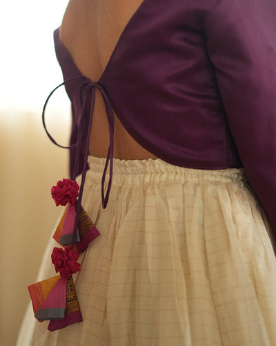 Anagha Lehenga Set in Purple and White Gold – Festive Ethnic Wear – Kids Ethnic Sets on Brown Living™. SKU: C35G8WL12. Img 2.