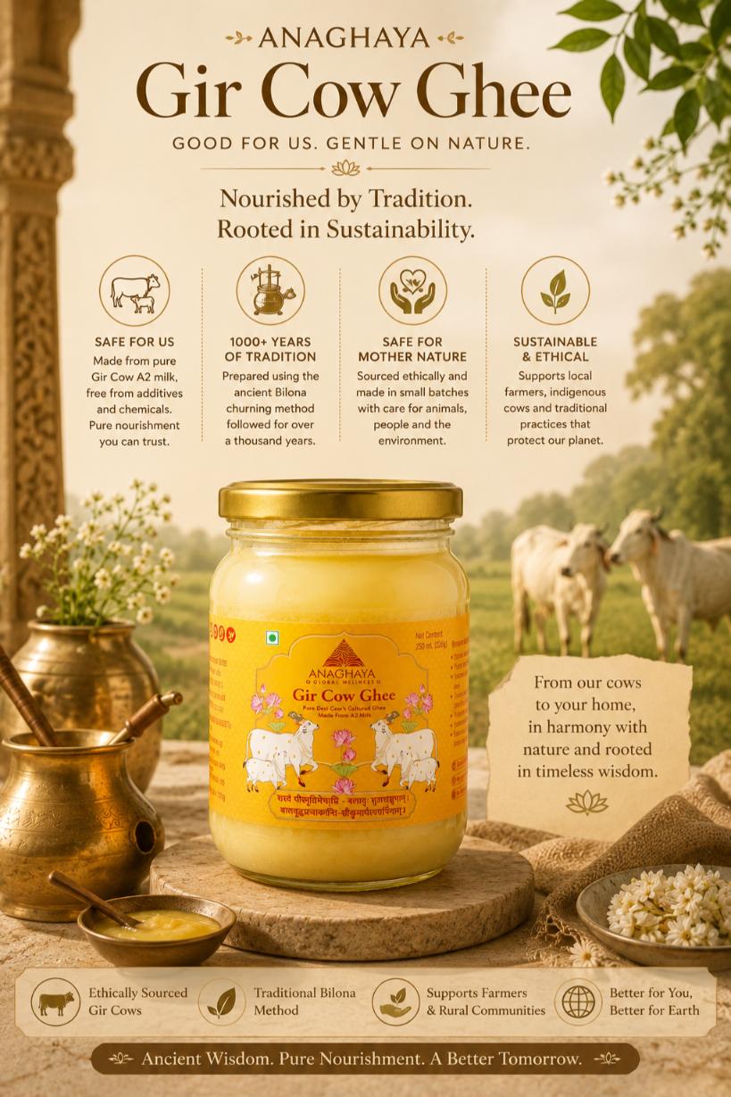 Anaghaya A2 Gir Cow Ghee | Pure Bilona Desi Ghee 500ml – Ghee on Brown Living™. SKU: 017. Img 2.