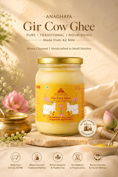 Anaghaya A2 Gir Cow Ghee | Pure Bilona Desi Ghee 500ml – Ghee on Brown Living™. SKU: 017. Img 1.