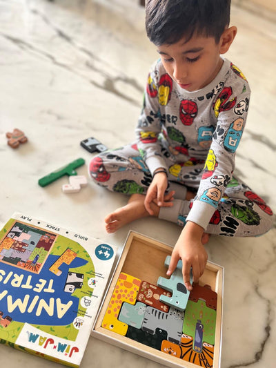 Animal Tetris Educational Toy | Spatial Skills & Logical Reasoning – Wooden Toys on Brown Living™. SKU: JNJ0003. Img 3.