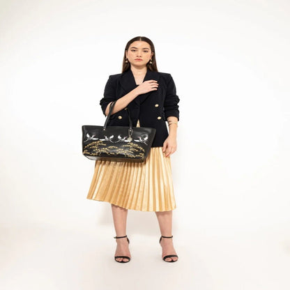 Antheia Vegan Leather Tote (Black) – Womens Bag on Brown Living™. SKU: TGH1010. Img 6.