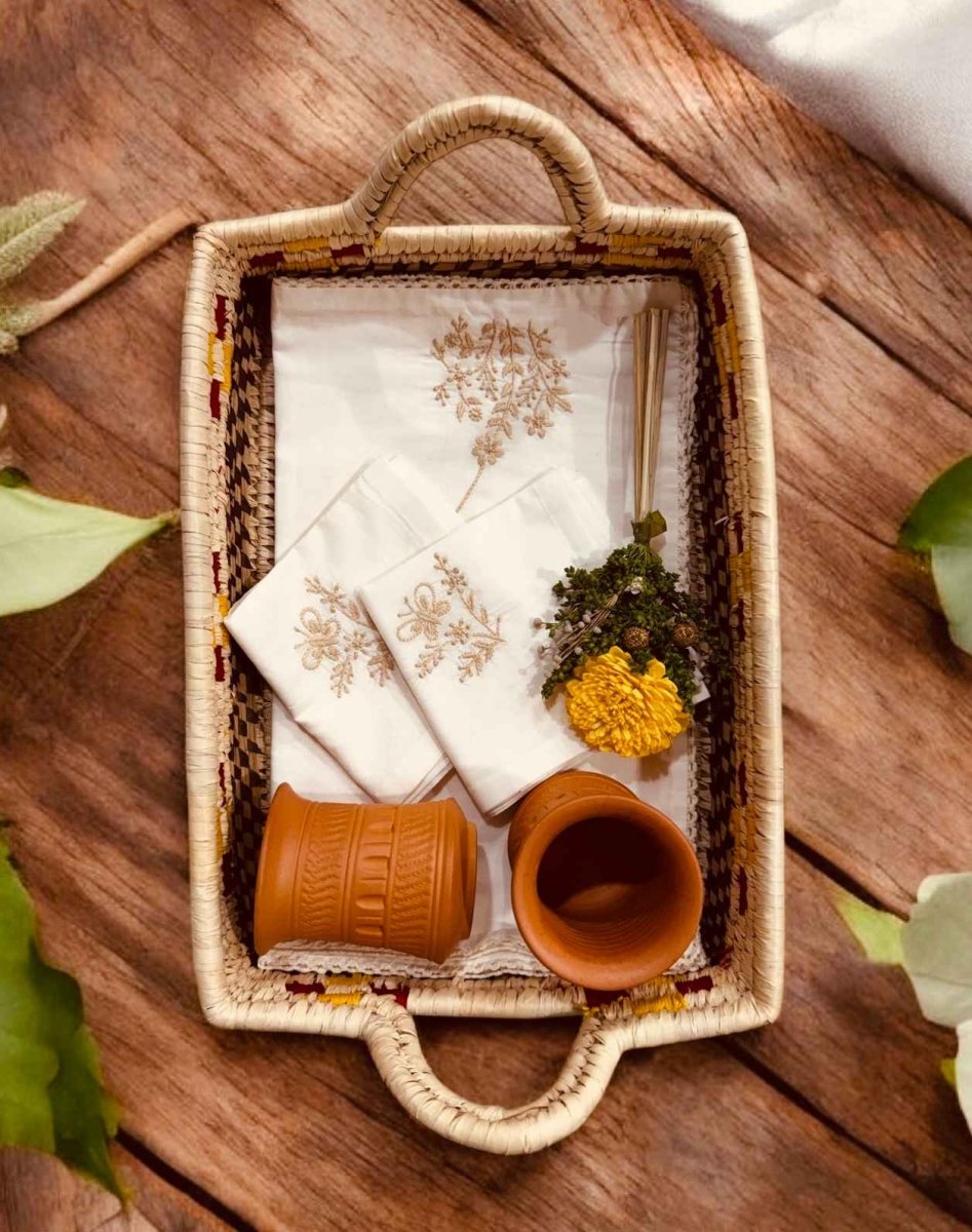 Anthophile Dinner Napkin - Set of 2 – Table Linens by Inara Home available on Brown Living™. Beige . SKU: INDNW02. Img 1.