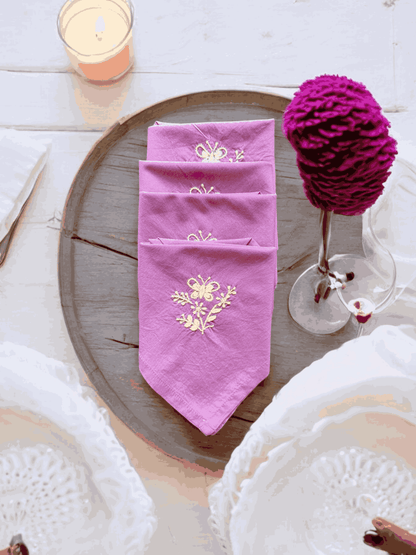 Anthophile Dinner Napkin - Set of 2 – Table Linens on Brown Living™. SKU: INDNL02. Img 7.