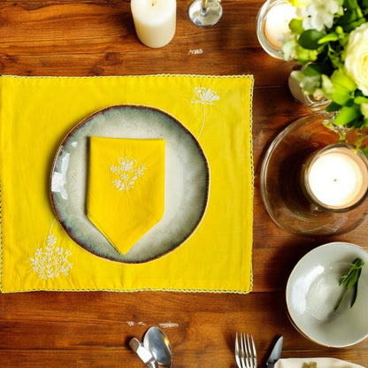 Anthophile Placemats - Set of 2 – Table Linens by Inara Home available on Brown Living™. Yellow . SKU: INPMY02. Img 5.