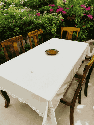 Anthophile Rectangular Table Cloth – Cotton Dining & Home Decor – Table Linens on Brown Living™. SKU: INTCW03. Img 2.
