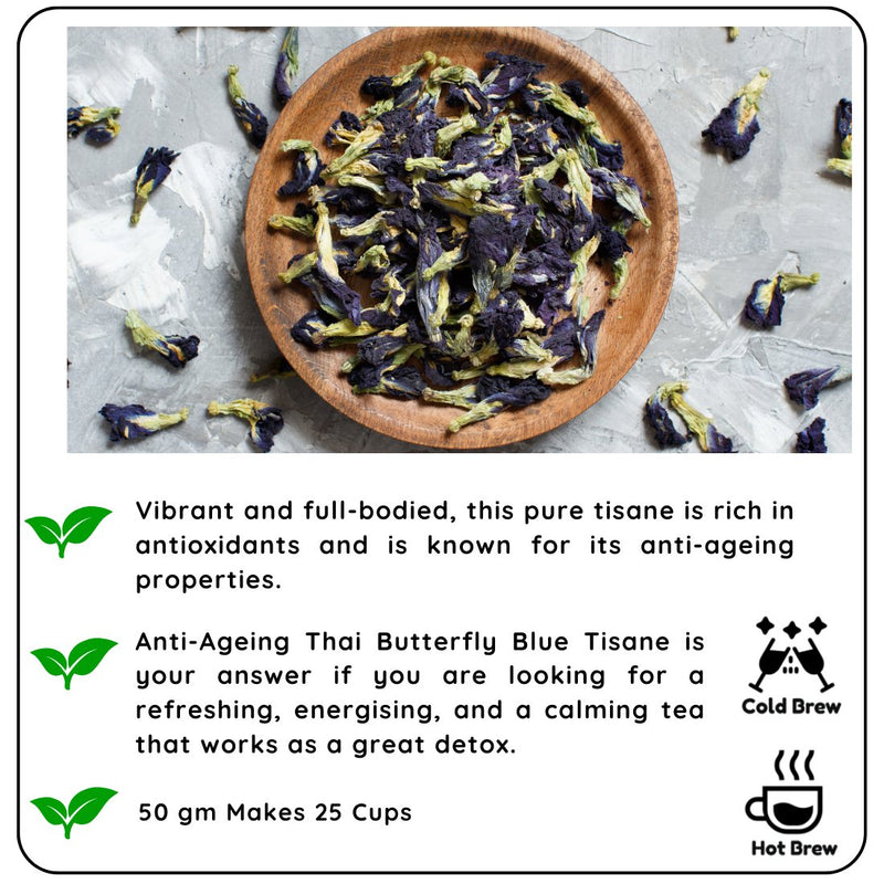 Anti - Ageing Thai Butterfly Blue Tisane - A Magical and Colorful Drink | Verified Sustainable by Brown Living™