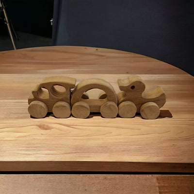 Anti - Bacterial & Healthy Push & Pull Toys – Duck, Train & Hollow Car – Toy Trains & Vehicles on Brown Living™. SKU: W_TRN-DK-HCR. Img 4.