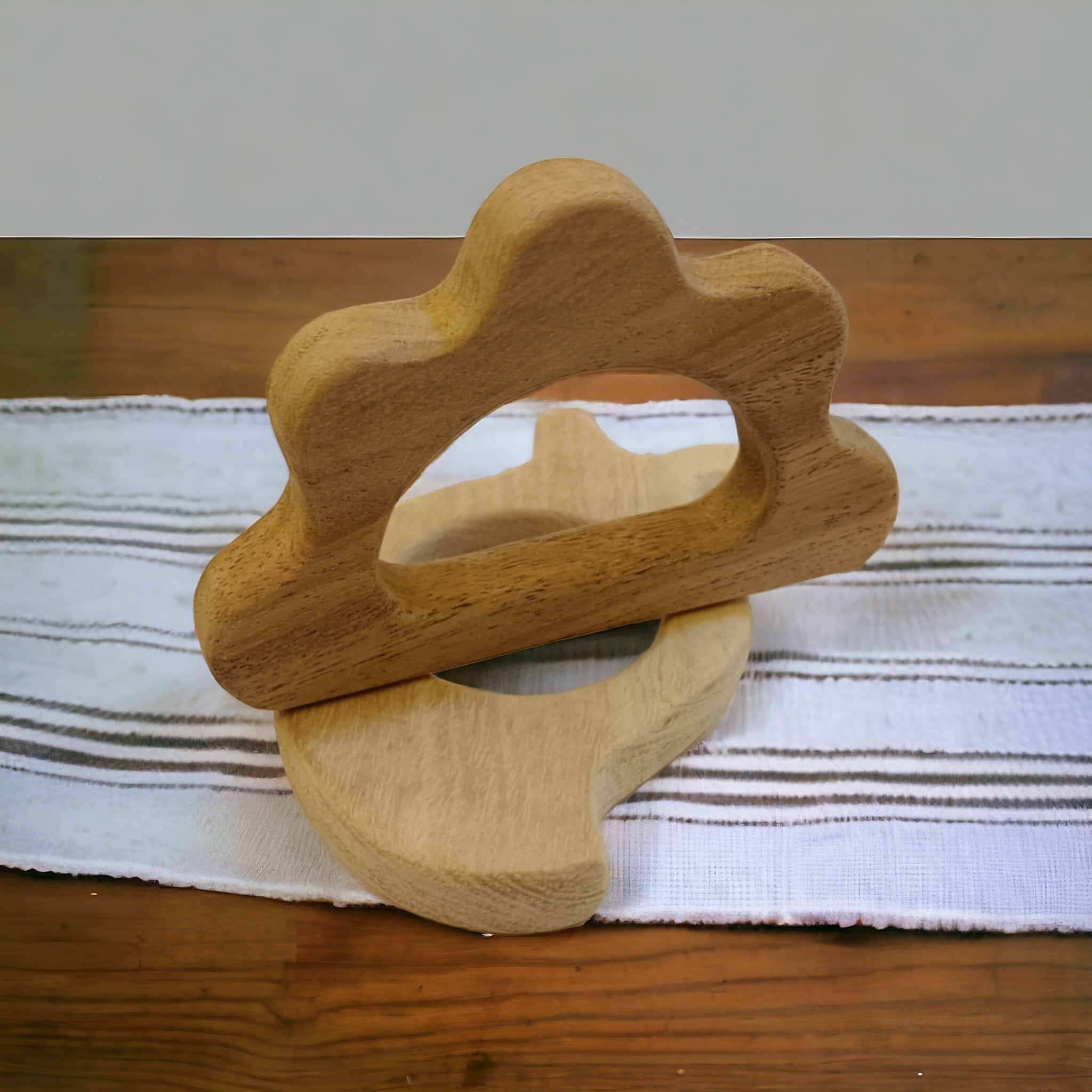 Anti - Bacterial Neem Wooden Teethers – Mango & Cloud Shapes – Baby Teethers & Soothers on Brown Living™. SKU: T_MNG-CLD. Img 5.