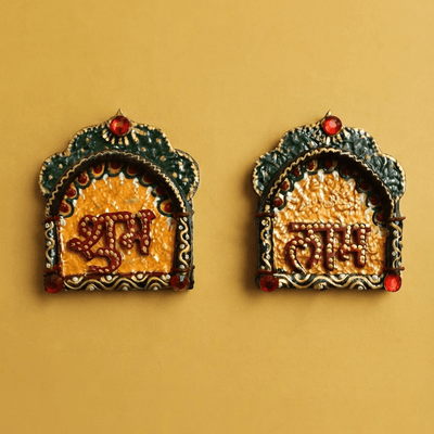 Antique Jharokha Shubh Laabh Wall Sticker Set of 2 | Festive Decor – Home Decor on Brown Living™. SKU: AJSL01. Img 2.