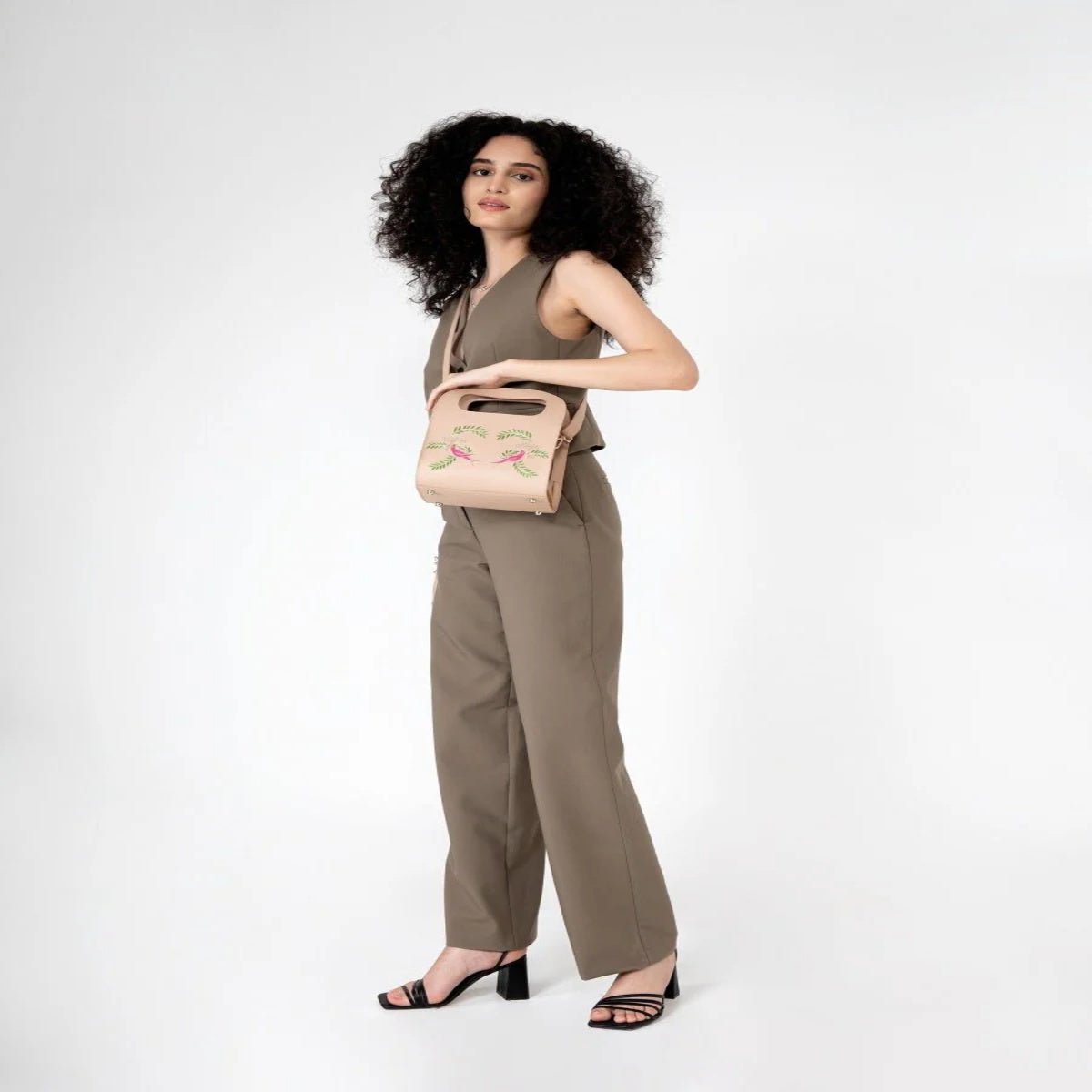 Aphrodite Vegan Leather Satchel Bag (Almond) – Satchel Bag on Brown Living™. SKU: SCGH - 3009. Img 6.