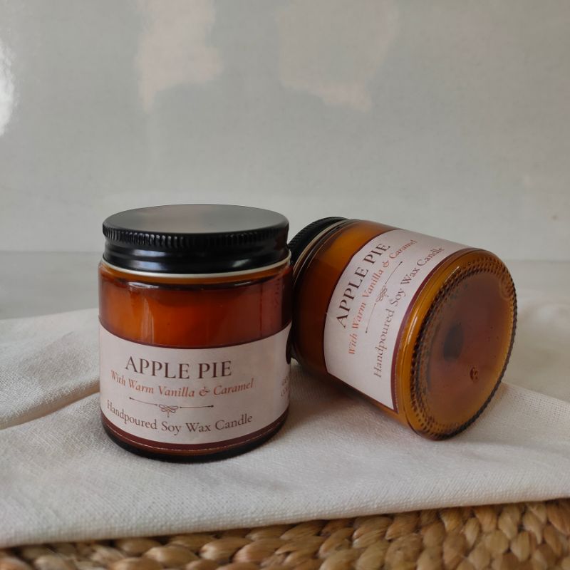Apple Pie Scented Soy Wax Candle – Handcrafted & Long - Lasting – Candles & Fragrances on Brown Living™. SKU: BGSC000008. Img 4.