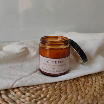Apple Pie Scented Soy Wax Candle – Handcrafted & Long - Lasting – Candles & Fragrances on Brown Living™. SKU: BGSC000008. Img 1.