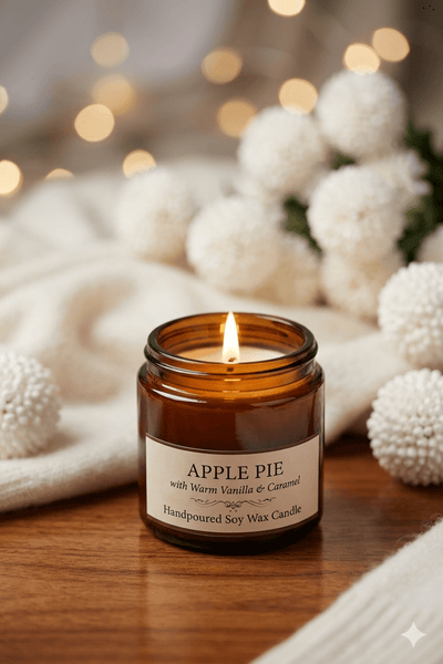 Apple Pie Soy Candle - Warm Cinnamon, Apple & Vanilla Aroma – Candles & Fragrances on Brown Living™. SKU: BGSC000008. Img 4.